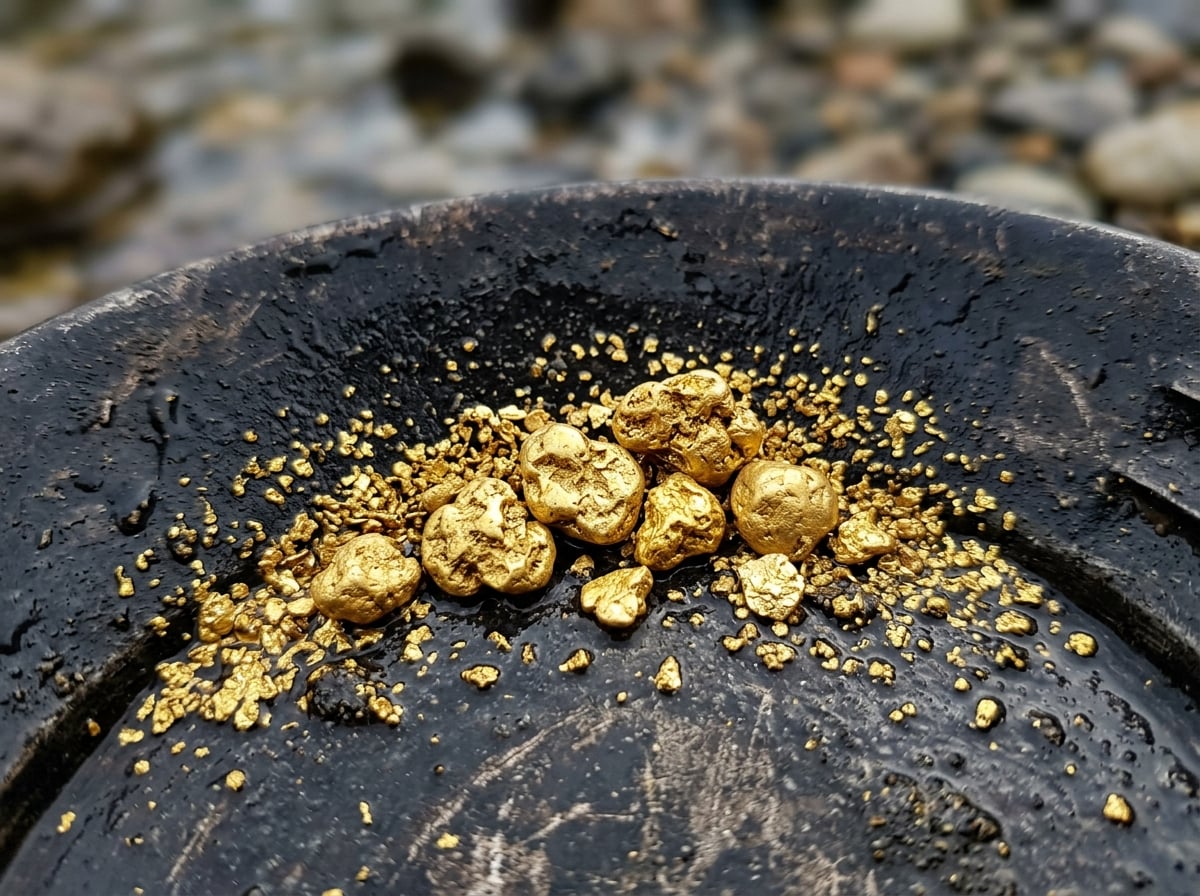 High-grade alluvial gold nuggets recovered from the Bougainville clay pit