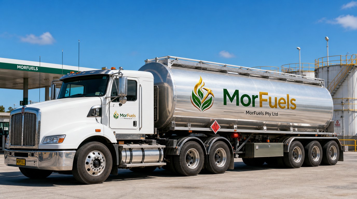 MorFuels branded tanker truck for sustainable fuel distribution